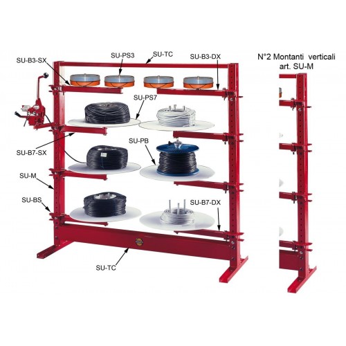 Modular racking for manual loading and payoff coils max. Ø1000